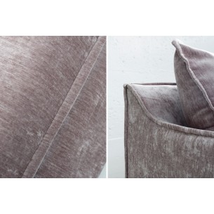 Grand canapé 3 places en velours taupe 210cm
