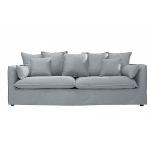 Grand canapé 3 places  215cm housse amovible en lin gris