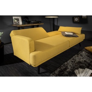 Canapé design scandinave de 214 cm coloris jaune moutarde