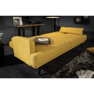 Canapé design scandinave de 214 cm coloris jaune moutarde