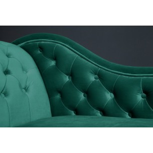Méridienne design Chesterfield capitonné en simili cuir vert émeraude Méridienne design Chesterfield capitonné en simili cuir vert émeraude