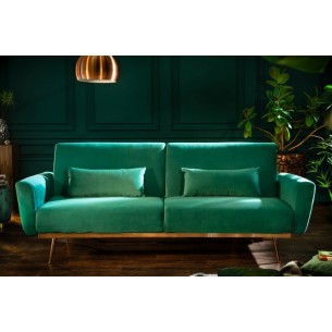 Canapé-lit convertible de 208cm en velours vert émeraude
