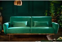Canapé-lit convertible de 208cm en velours vert émeraude