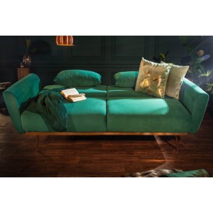 Canapé-lit convertible de 208cm en velours vert émeraude