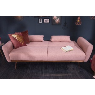 Canapé-lit convertible de 208cm coloris vieux rose Canapé-lit convertible de 208cm coloris vieux rose