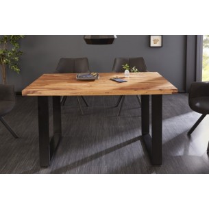 Table à manger de120cm en bois massif coloris naturel Table à manger de120cm en bois massif coloris naturel