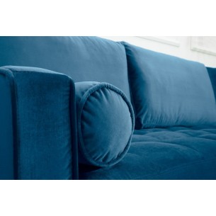 Canapé d'angle VELVET design capitonné coloris bleu foncé Canapé d'angle VELVET design capitonné coloris bleu foncé