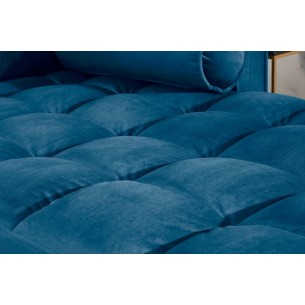 Canapé d'angle VELVET design capitonné coloris bleu foncé Canapé d'angle VELVET design capitonné coloris bleu foncé