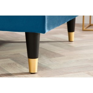 Canapé d'angle VELVET design capitonné coloris bleu foncé Canapé d'angle VELVET design capitonné coloris bleu foncé