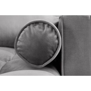 Canapé d'angle VELVET design capitonné coloris gris Canapé d'angle VELVET design capitonné coloris gris