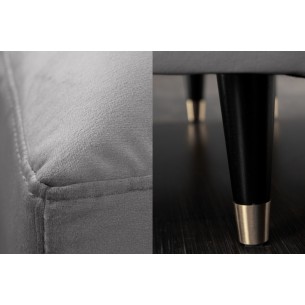Canapé d'angle VELVET design capitonné coloris gris Canapé d'angle VELVET design capitonné coloris gris