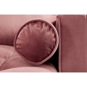 Canapé d'angle VELVET capitonné coloris rose foncé Canapé d'angle VELVET capitonné coloris rose foncé