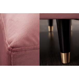 Canapé d'angle VELVET capitonné coloris rose foncé Canapé d'angle VELVET capitonné coloris rose foncé