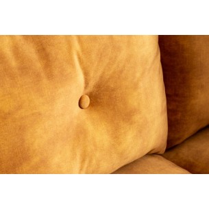 Canapé droit 220cm en velours coloris jaune moutarde