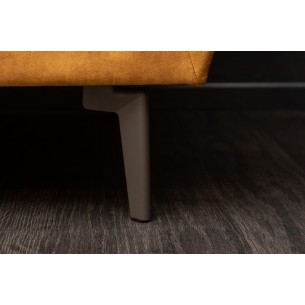 Canapé droit 220cm en velours coloris jaune moutarde