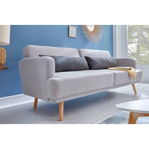 Canapé lit de 214cm design scandinave en tissu de couleur gris