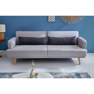 Canapé lit de 214cm design scandinave en tissu de couleur gris