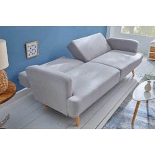 Canapé lit de 214cm design scandinave en tissu de couleur gris
