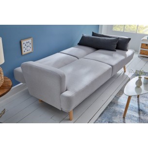 Canapé lit de 214cm design scandinave en tissu de couleur gris