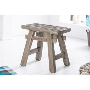 Tabouret design rustique en bois massif coloris gris Tabouret design rustique en bois massif coloris gris