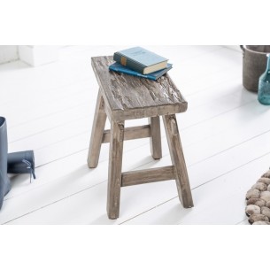 Tabouret design rustique en bois massif coloris gris Tabouret design rustique en bois massif coloris gris