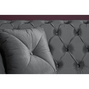 Canapé 230cm design capitonné coloris gris