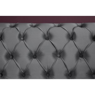 Canapé 230cm design capitonné coloris gris