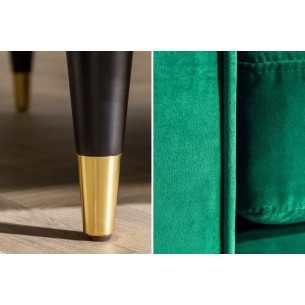 Canapé 225cm en velours coloris vert émeraude