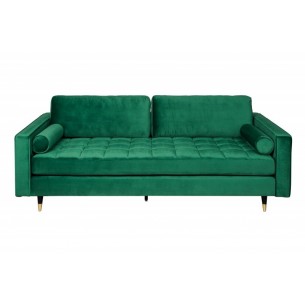 Canapé 225cm en velours coloris vert émeraude