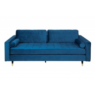 Canapé 225cm en velours coloris bleu aqua