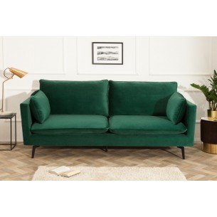 Canapé 210cm en velours coloris vert Canapé 210cm en velours coloris vert