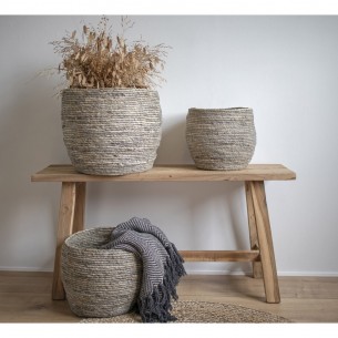 Banc design en bois massif recyclé